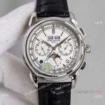 2021! Swiss Copy Patek Philippe 5270G Perpetual Calendar Chronograph JH V2 Version Watch White Dial